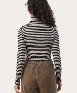 Part Two Efinas Rollneck T-shirt French Oak Stripe