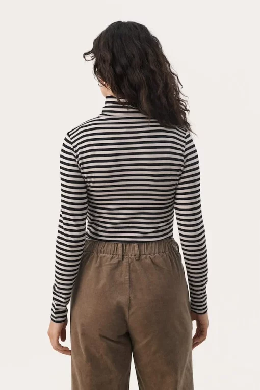 Part Two Efinas Rollneck T-shirt French Oak Stripe