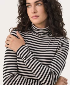 Part Two Efinas Rollneck T-shirt French Oak Stripe
