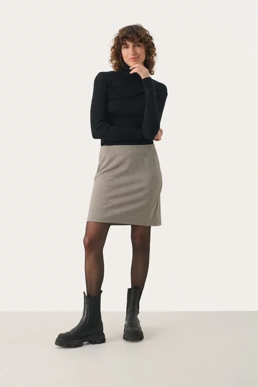 Part Two Corinne Skirt Brown Check