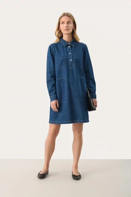 Part Two Stine Denim Dress Medium Blue Denim