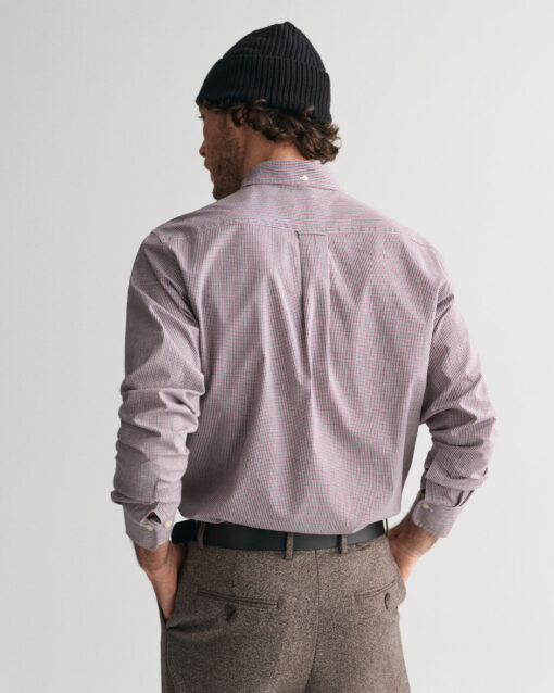 Gant Regular Poplin Gingham Shirt Plumped Red