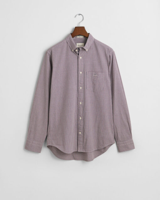 Gant Regular Poplin Gingham Shirt Plumped Red
