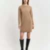 Gant Woman Superfine Lambswool Dress Caramel Beige