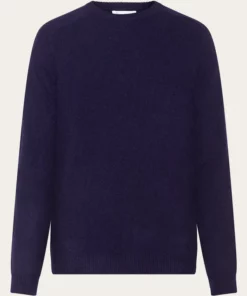Knowledge Cotton Apparel Lambswool Knit Total Eclipse