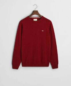 Gant Superfine Lambswool Crew Neck Jumper Plumped Red
