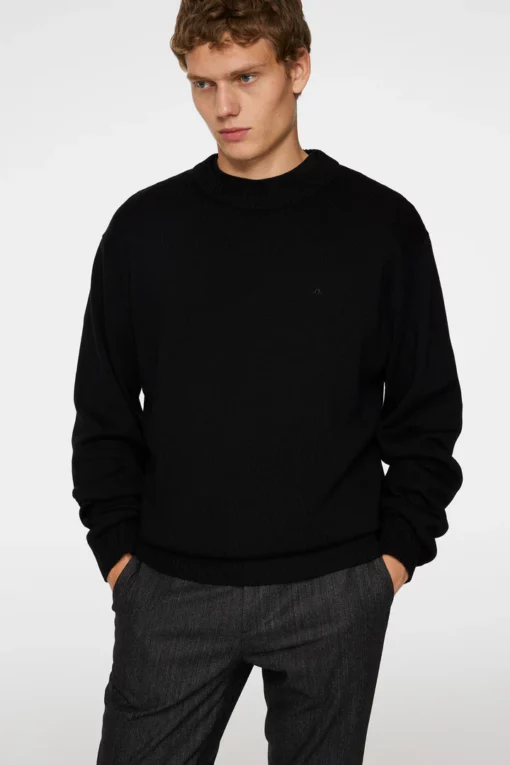 J.Lindeberg Kino Merino Crew Black