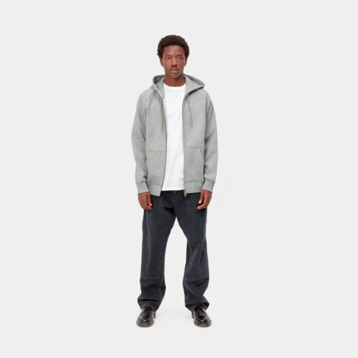 Carhartt WIP Hooded Chase Sweat Jacket Grey Heather/Gold