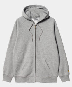 Carhartt WIP Hooded Chase Sweat Jacket Grey Heather/Gold