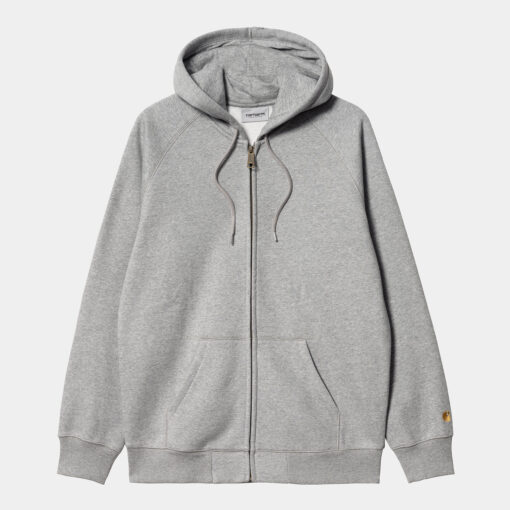 Carhartt WIP Hooded Chase Sweat Jacket Grey Heather/Gold