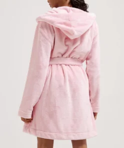 Juicy Couture Crown Plush Hooded Robe Almond Blossom