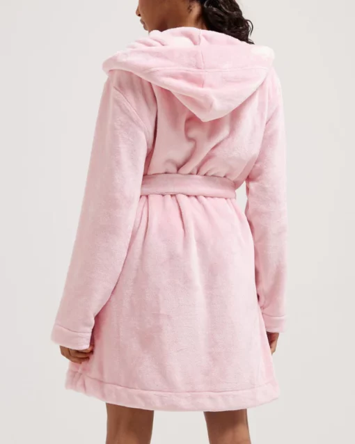 Juicy Couture Crown Plush Hooded Robe Almond Blossom