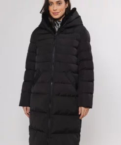 Keila Padded Faux Fur Coat Black