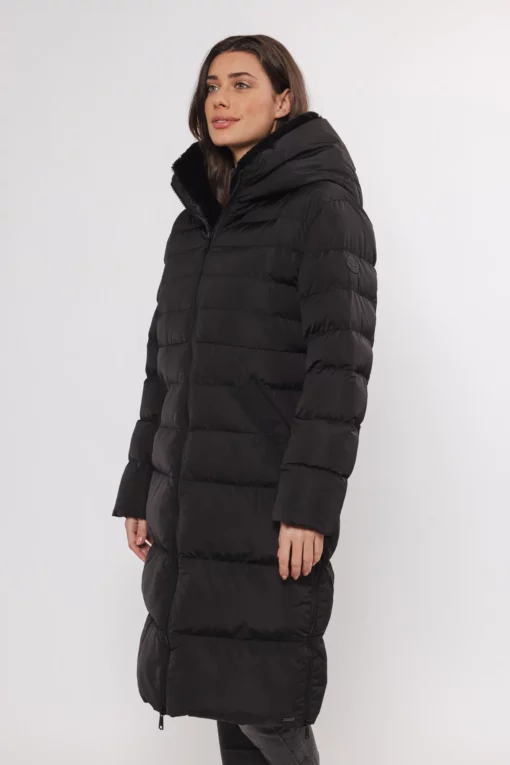 Keila Padded Faux Fur Coat Black