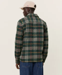 Les Deux Kaleb Check Overshirt Pine Green/Ivory