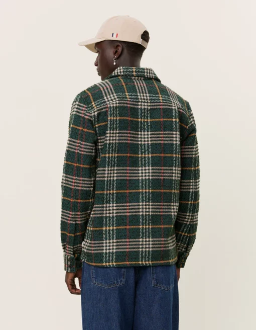 Les Deux Kaleb Check Overshirt Pine Green/Ivory