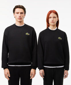 Buy Lacoste Loose Fit Badge Accent Sweatshirt Black