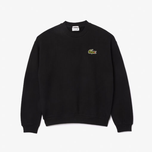 Lacoste Loose Fit Badge Accent Sweatshirt Black