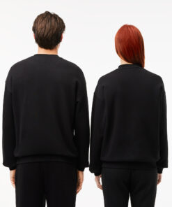Lacoste Loose Fit Badge Accent Sweatshirt Black