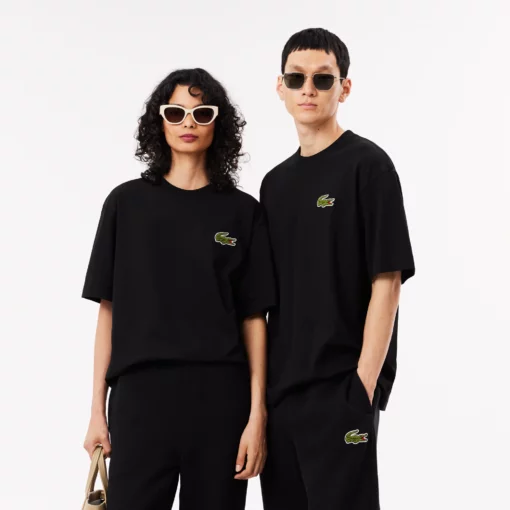 Lacoste Loose Fit Heavy Cotton Badge T-shirt Black