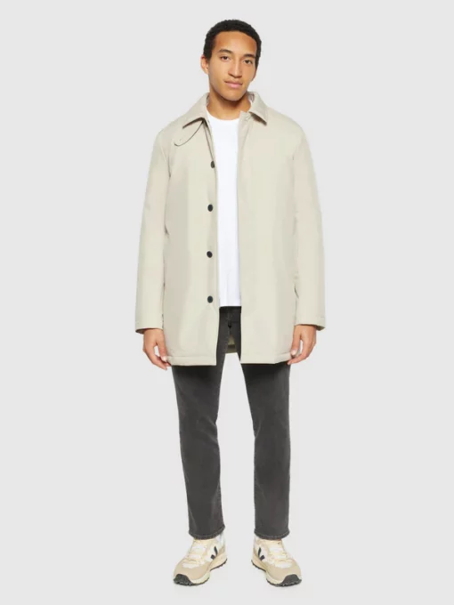 Knowledge Cotton Apparel Climate Shell Car Coat Jacket Light Feather Gray