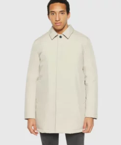 Knowledge Cotton Apparel Climate Shell Car Coat Jacket Light Feather Gray