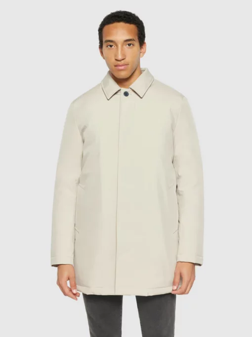 Knowledge Cotton Apparel Climate Shell Car Coat Jacket Light Feather Gray