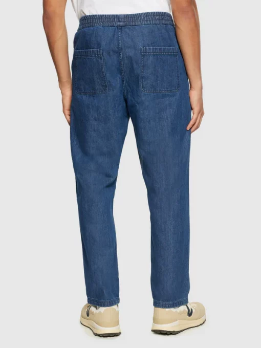 Knowledge Cotton Apparel Fig Loose Denim Pants Dark Blue Denim