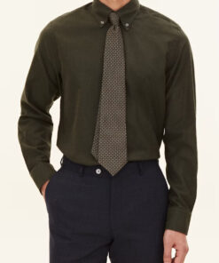 Oscar Jacobson Brushed Flannel Shirt Green