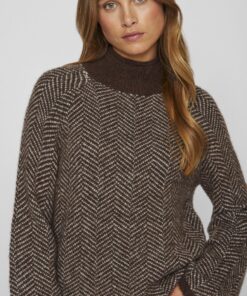 Vila Lory High Neck Knit Coffee Bean