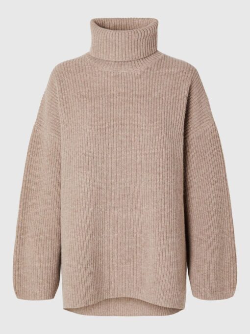 Selected Femme Mary Long Rollneck Knit Irish Cream