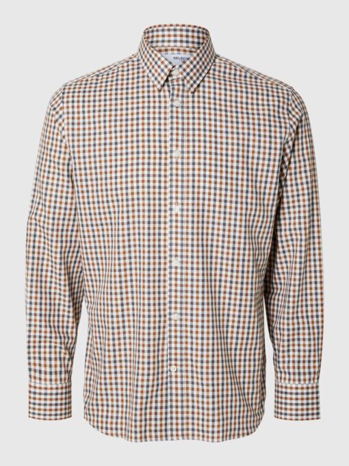 Selected Homme Slim Soho Flannel Mix Shirt Cathay Spice