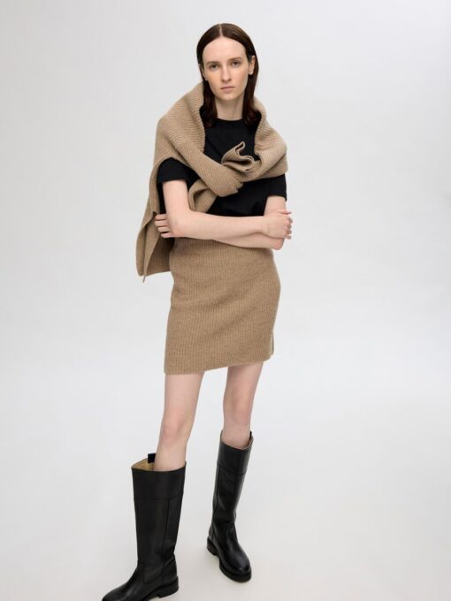 Selected Femme Mary Short Knit Skirt Irish Cream