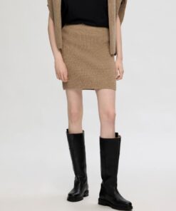 Selected Femme Mary Short Knit Skirt Irish Cream