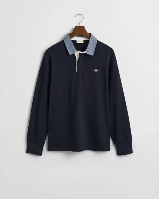 Gant Regular Fit Heavy Rugger Shirt Evening Blue