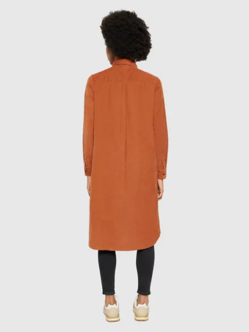 Knowledge Cotton Apparel Corduroy Wales Shirt Dress Mocha Bisque