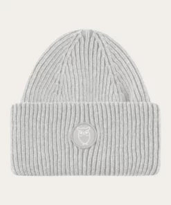 Knowledge Cotton Apparel Big Rib Beanie Grey Melange