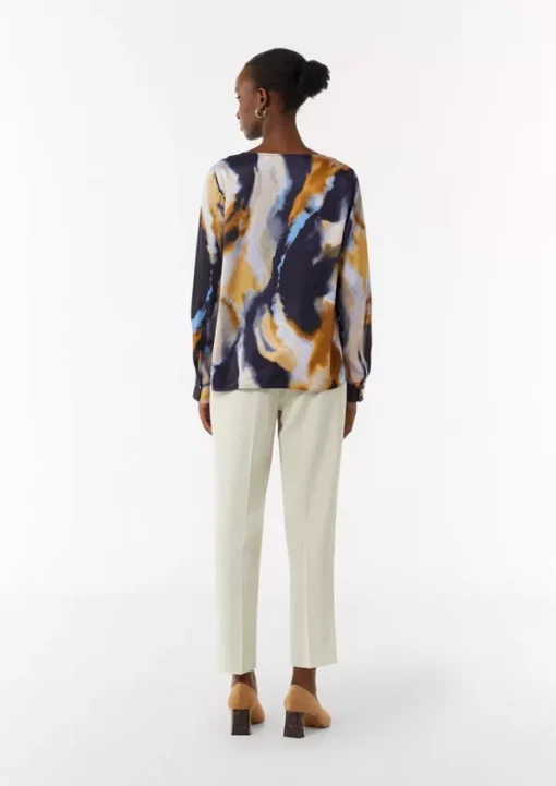 Comma, Multicolored Blouse Royal Blue