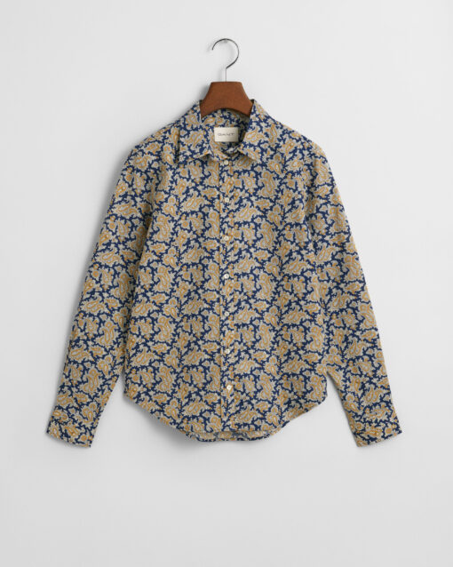 Gant Woman Paisley Voile Shirt Persian Blue