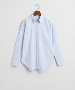 Gant Woman Luxury Oxford Stripe Shirt Muted Blue
