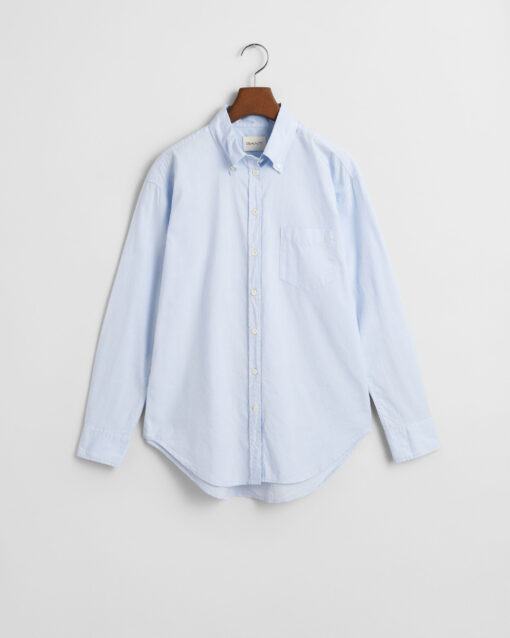 Gant Woman Luxury Oxford Stripe Shirt Muted Blue