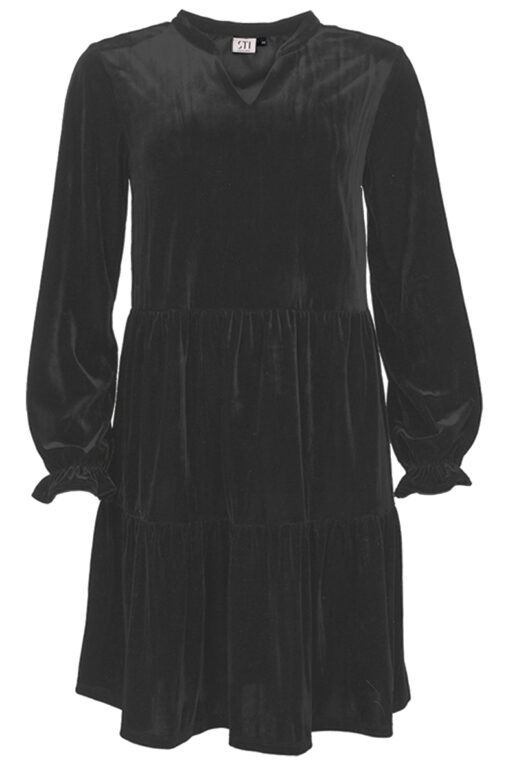 STI Greta Velvet Dress Black