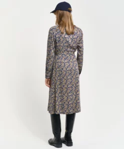 Gant Woman Paisley Shirt Dress Persian Blue
