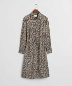Gant Woman Paisley Shirt Dress Persian Blue