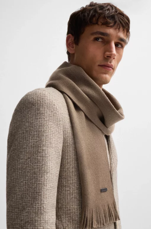 Boss Albas Scarf Khaki Green
