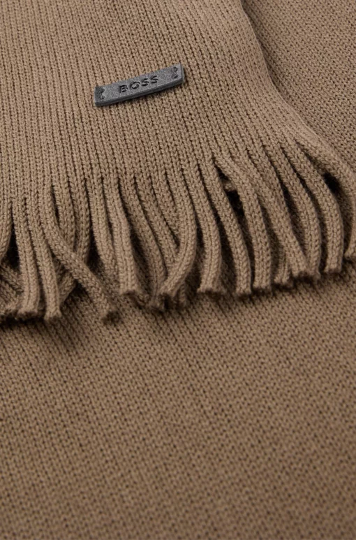 Boss Albas Scarf Khaki Green