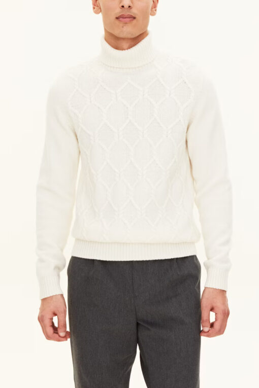 Oscar Jacobson Salomon Rollneck Jumper White