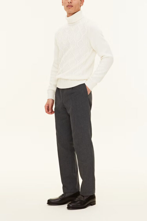 Oscar Jacobson Salomon Rollneck Jumper White
