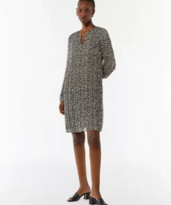 Comma, Leopard Chiffon Dress Beige