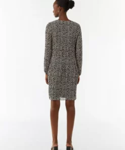 Comma, Leopard Chiffon Dress Beige